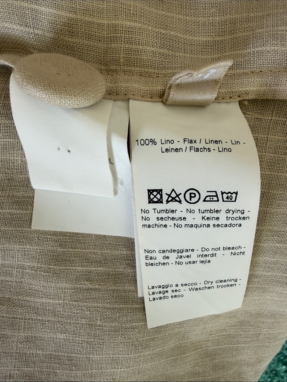 Women's Long Jacket 100% Linen in Cream - Picture 10 of 10